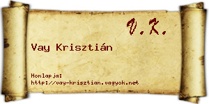 Vay Krisztián névjegykártya